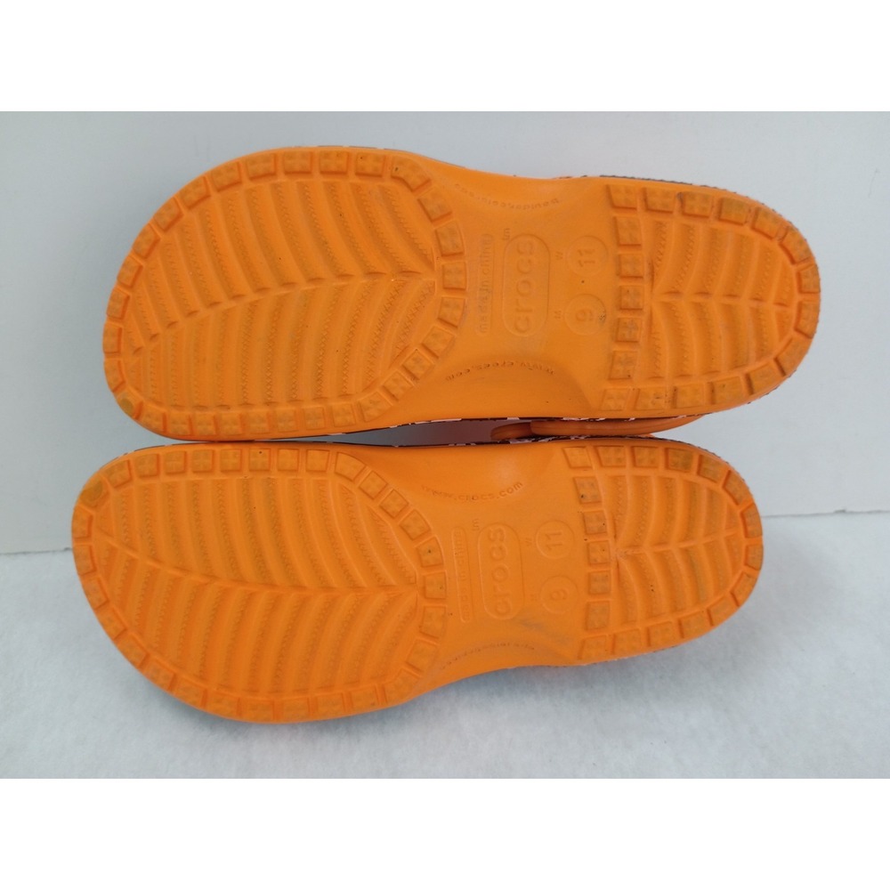 Crocs Mens 9 Womens 11 Classic Clog Stance B. Thom Floral Leaf Orange Pink Black - Picture 7 of 9